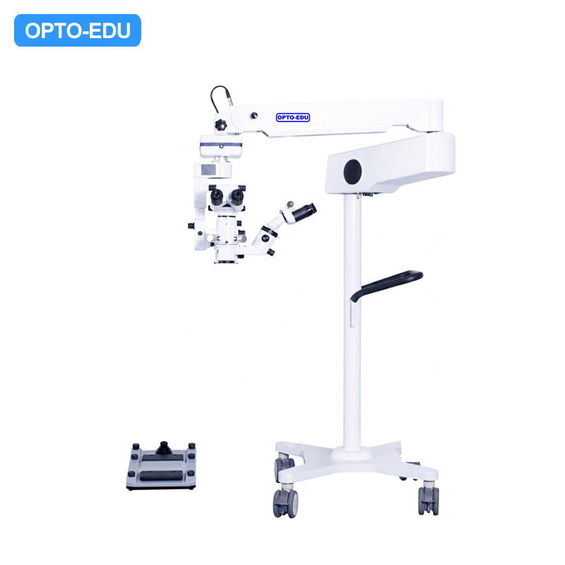 Dual Head A41.1935 Ophthalmology Operating Microscope Motor Zoom 4.5x~27.3x 14 Function Foot Switch 4'' Touch Screen